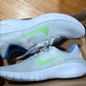Nike Light Gray and Lime Green Sneakers